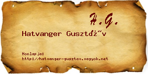 Hatvanger Gusztáv névjegykártya