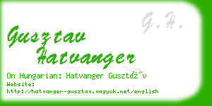 gusztav hatvanger business card